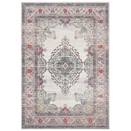 Safavieh 5 ft. 1 in. x 7 ft. 6 in. Evoke Power-Loomed Rectangle Rug Cream & Fuchsia EVK250A-5